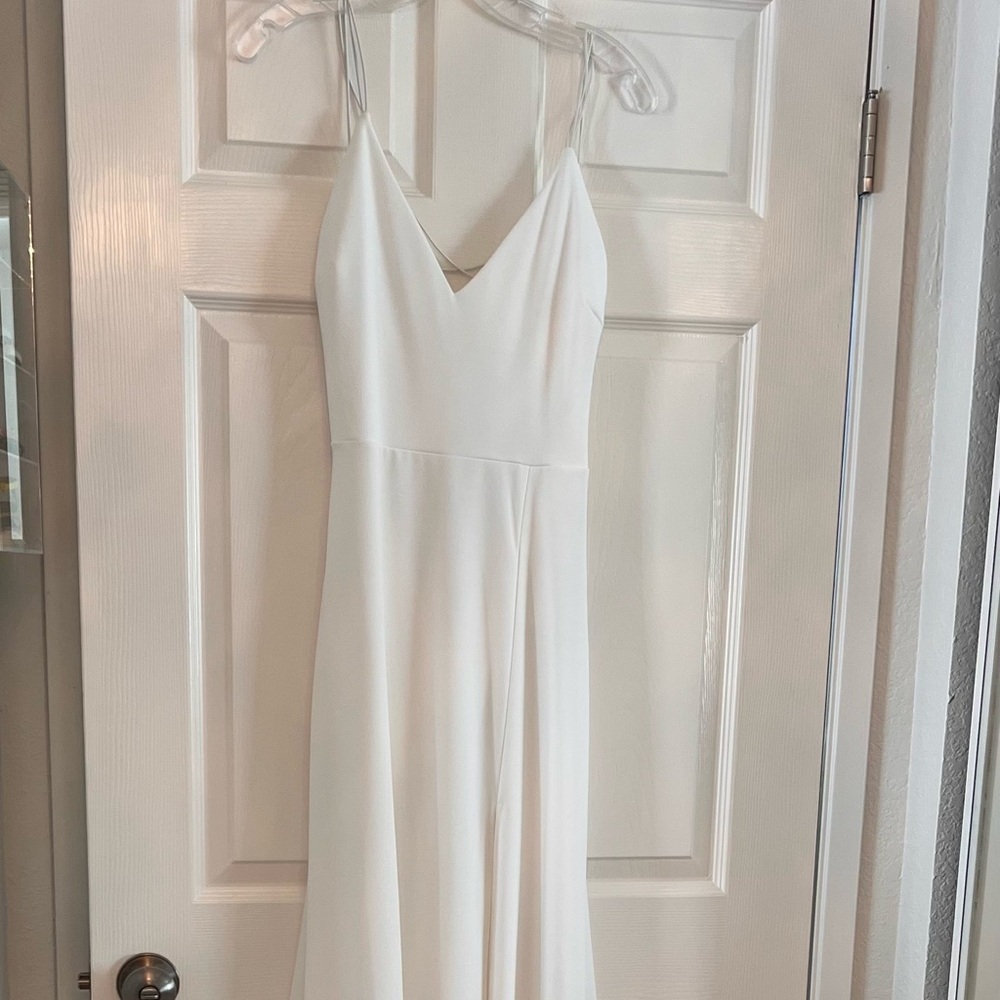 Elegant White Spaghetti Strap Dress